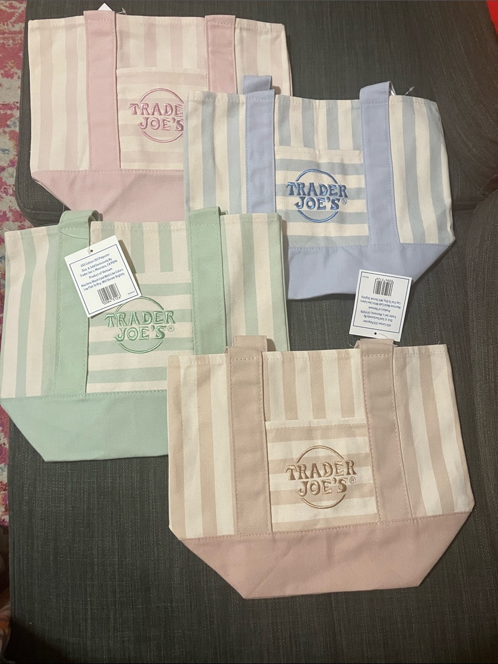 NWT Trader Joe’s mini tote bag set of 4